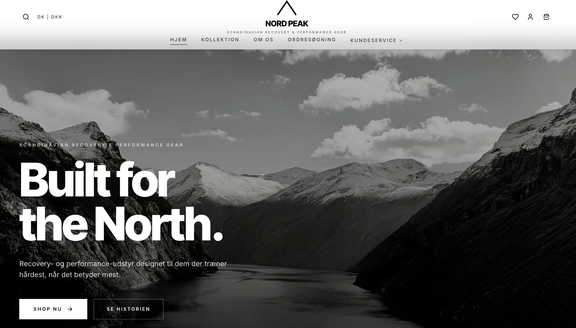Nord Peak website homepage shown in a browser window